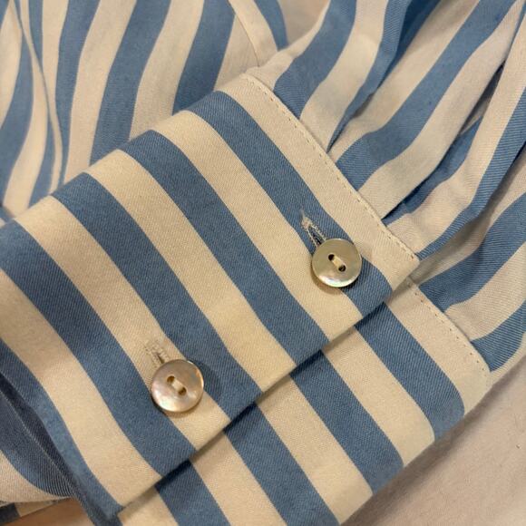 & other stories women’s blue white stripe twist front blouse Size 2. Long sleeve - Picture 9 of 9